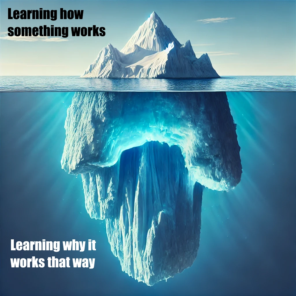 Learning how something works vs. why it works that way