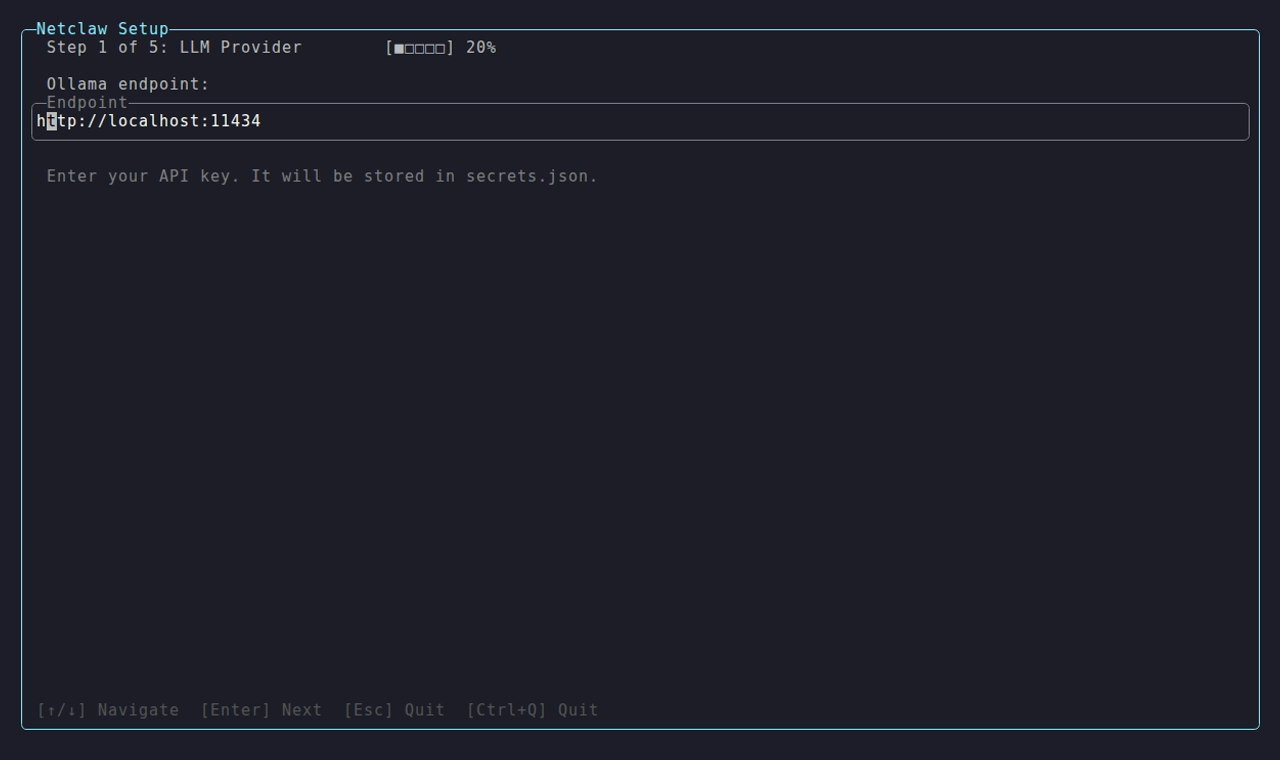 Pointing Netclaw at a local Ollama endpoint