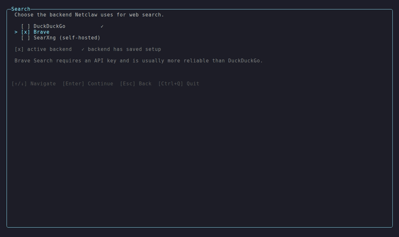 Pluggable web-search backends